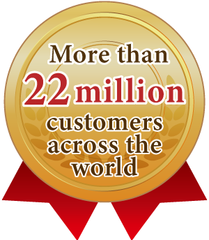 More than 22 million customers across the world